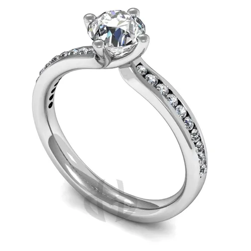 Engagement Ring with Shoulder Stones - (TBC877) 